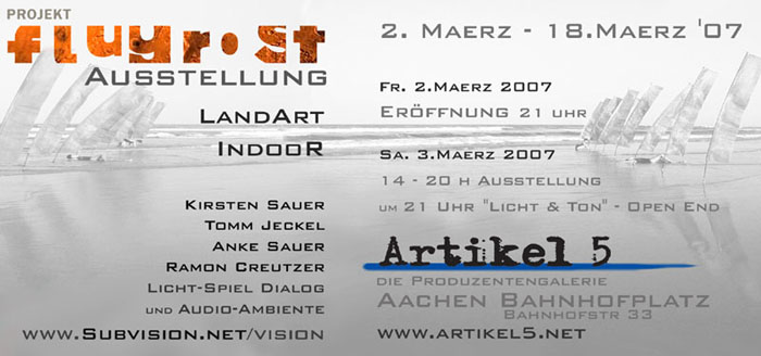 Projekt flugrost, Fahnen und Banner, Land art